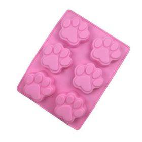 Six Puppy Footprints Cat Claw Shape Silicone Cake Mold Chocolate Mold Handmade Soap Mold Cake Mold