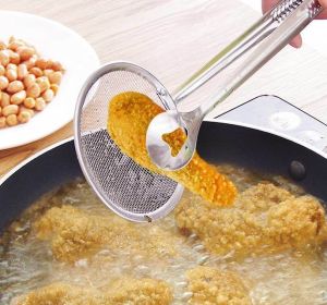 Multi-functional Filter Spoon With Clip Food Kitchen Oil-Frying Salad BBQ Filter