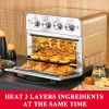 Toaster Oven Air Fryer Combo, Countertop Convection Oven with 4 Accessories & Recipes, Easy Clean, Stainless Steel, Silver