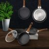 Frying Pan Set 3-Piece Nonstick Saucepan Woks Cookware Set; Heat-Resistant Ergonomic Wood Effect Bakelite Handle Design; PFOA Free.(7/8/9.5 inch)