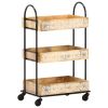 3-Tier Kitchen Trolley 18.1"x11.8"x29.9" Solid Mango Wood