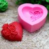 3D Loving Heart Rose Shape Fondant Silicone Mold Diy Soap Cake Baking Decor Mold