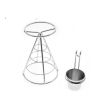 Basket Holder French Fries Stand with Sauce Dish - Cone Snack Display Stand - Chicken Nuggets Fried Foods Display Rack