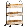 3-Tier Kitchen Trolley 18.1"x11.8"x29.9" Solid Mango Wood