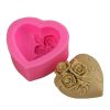 3D Loving Heart Rose Shape Fondant Silicone Mold Diy Soap Cake Baking Decor Mold