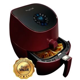 MegaChef 3.5 Quart Airfryer And Multicooker With 7 Pre-Programmed Settings in Burgundy