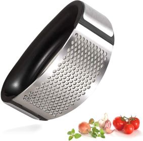 Garlic Press Rocker;  Stainless Steel Garlic Crusher Chopper Mincer Squeezer (Type: 2Pcs)