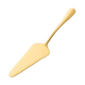 Colorful Stainless Steel Serrated Edge Blade Cutter Pie Pizza Shovel Cake Spatula Baking Tool (Color: gold)