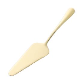 Colorful Stainless Steel Serrated Edge Blade Cutter Pie Pizza Shovel Cake Spatula Baking Tool (Color: light gold)