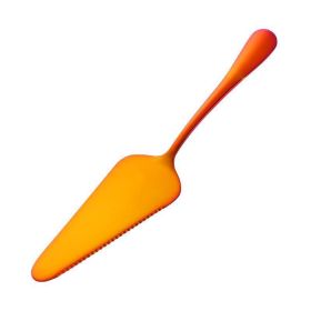 Colorful Stainless Steel Serrated Edge Blade Cutter Pie Pizza Shovel Cake Spatula Baking Tool (Color: orange)