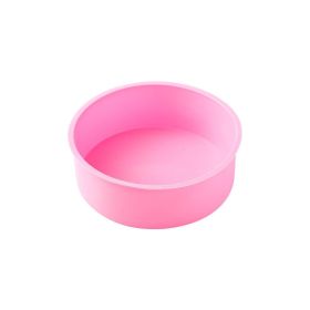 Silicone Cake Mold Baking Bakeware Pan Round 10 Inch and 6 Inch BPA-Free Round Cake Pan Non-Stick (Color: Pink)