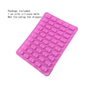 Cake Tools Mold 1 Set 50 Cavity Silicone Gummy Bear Chocolate Candy Maker Ice Tray Jelly Moulds (Color: Pink)