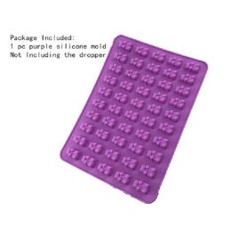 Cake Tools Mold 1 Set 50 Cavity Silicone Gummy Bear Chocolate Candy Maker Ice Tray Jelly Moulds (Color: purple)