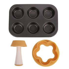 Pastry Dough Tamper Kit DIY Cupcakes Biscuit Mold Baking Donut Mold (size: Pastry Dough Tamper Kit+6 cup cake molds)