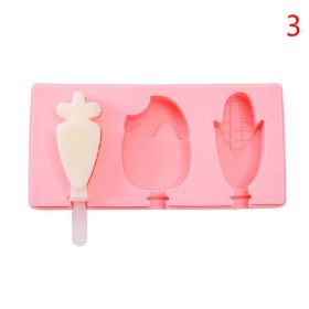 Silicone Ice Cream Mold Popsicle Molds DIY Homemade Cartoon Ice Cream Popsicle Ice Pop Maker Mould (size: 3)