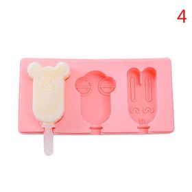 Silicone Ice Cream Mold Popsicle Molds DIY Homemade Cartoon Ice Cream Popsicle Ice Pop Maker Mould (size: 4)