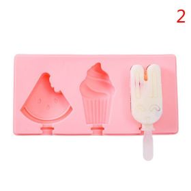 Silicone Ice Cream Mold Popsicle Molds DIY Homemade Cartoon Ice Cream Popsicle Ice Pop Maker Mould (size: 2)