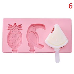 Silicone Ice Cream Mold Popsicle Molds DIY Homemade Cartoon Ice Cream Popsicle Ice Pop Maker Mould (size: 6)