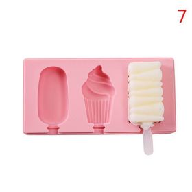 Silicone Ice Cream Mold Popsicle Molds DIY Homemade Cartoon Ice Cream Popsicle Ice Pop Maker Mould (size: 7)