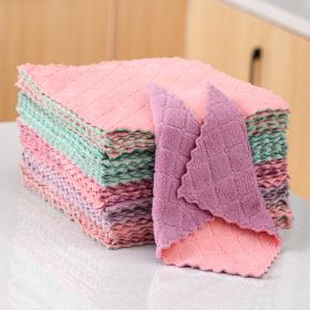 Thickened kitchen cleaning dishcloth; fish scale cloth; dish towel; disposable towel (Specifications: 25 * 25cm corn grain rag [thickened to absorb water])