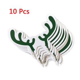 10PCS New Christmas Decorations Wine Glass Hats Card Champagne Red Wine Christmas Hat Card Decoration Party Holiday Decorations (Color: Green Antlers)