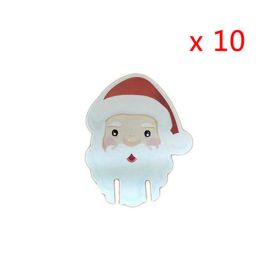 10PCS New Christmas Decorations Wine Glass Hats Card Champagne Red Wine Christmas Hat Card Decoration Party Holiday Decorations (Color: Santa Claus)