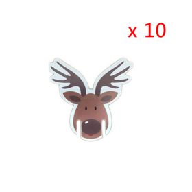 10PCS New Christmas Decorations Wine Glass Hats Card Champagne Red Wine Christmas Hat Card Decoration Party Holiday Decorations (Color: Elk)