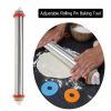 4 Size Rolling Pin Adjustable Stainless Steel Thickness Ring Dough Roller With Scale Rolling Pin Pastry Dough Roll Baking Tool