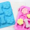 Silicone Puppy Treat Molds Puppy Dog Paw and Bone Baking Molds for Chocolate Candy Jelly Biscuit