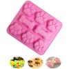 Silicone Puppy Treat Molds Puppy Dog Paw and Bone Baking Molds for Chocolate Candy Jelly Biscuit