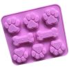 Silicone Puppy Treat Molds Puppy Dog Paw and Bone Baking Molds for Chocolate Candy Jelly Biscuit